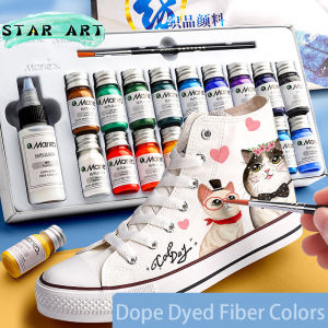 Marie s Textile Pigments Dope-Dyed Fiber Permanent Fabric Paint Set 12/24/36 Colors 10ml/Tube Textile Acrylic Paints for Clothes Canvas Shoes Bag T-shirt Skirt Waterproof and Does Not Fade Child Kids Student Artist Painting Supplies