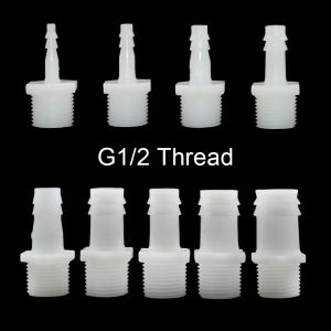 OKKFINE 1/10Pcs Pipe Fittings Hose Connector 4/6/8/10/12/14/16/18/20mm Drip Irrigation System Pipe Coupler Plastic 1/2 Inch Thread To Barb