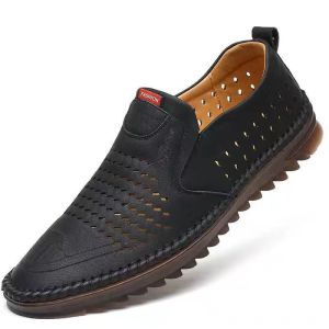 Summer Mens Soft Sole Casual Shoes一脚蹬软皮软底透气鞋子