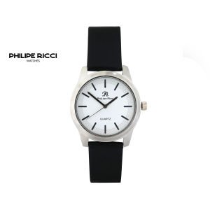 PhiLipe Ricci Jam Tangan Pria Kulit Hitam Original Kasual Analog Strap Leather Desain Simpel Gaya Minimalis Kekinian 7298L Men Watches Leather Free Box Dan Baterai