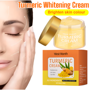Turmeric Face Cream Whitening Anti-Wrinkle Treatment Natural Skin Lightening with Plant Essences Non-Irritating Formula