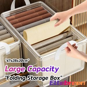 Ellebreen Steel Frame Storage Box Folding Clothes Sorting Box Bedroom Portable Pants Storage Box 1Pc