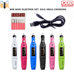 Bor Mini Electric Mesin Kikir Amplas Kuku Listrik Nail Art Pen Pedicure Manicure Salon Shaper Usb