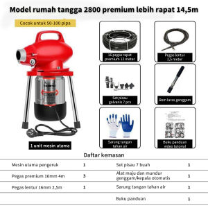 Barang Baru Mampet Mesin Bor Pipa Electric Drain Cleaner With 20 Meters Snake Cables