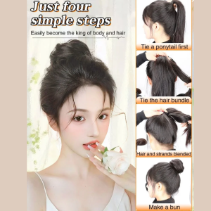 Wig hair piece high temperature wire multi-color self-winding hair extension wig hair bundle