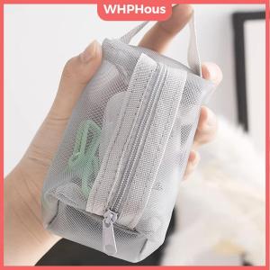 WHPHous Mesh Cosmetic Bag Mesh Makeup Bags Transparent Mesh Zipper Pouch For Offices Travel Storage Bags Toiletry Bags Makeup Pouch