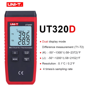 UNI-T UT320A/UT320D Miniช่องContactเครื่องวัดอุณหภูมิK/J Thermocouple ProbeการเลือกLCD Backlightอุณหภูมิการวัด