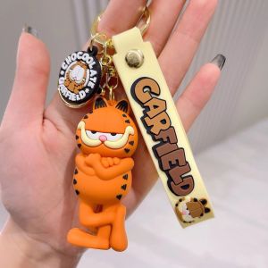 HEFEI Kids Toy Bag Charm Hanging Decoration Cartoon Key Ring Key Chain Garfield Cat Keyring Anime Keychain Garfield Cat Keychain Garfield Cat Doll