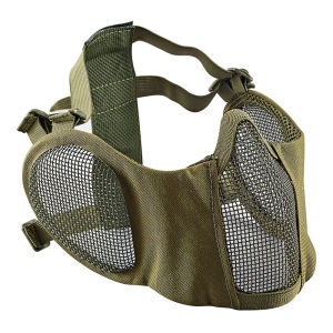 Chiến thuật bán mặt nạ kim loại thép lưới tai mặt nạ bảo vệ mặt nạ chiến tranh quân sự bắn súng paintball mặt nạ