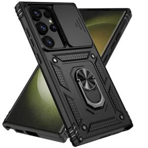 Armor Shockproof Phone Case For Samsung Galaxy S24 S23 S22 S21 S20 S10 Ultra S23FE S21FE Note 20 Lens Protect Ring Holder Cover