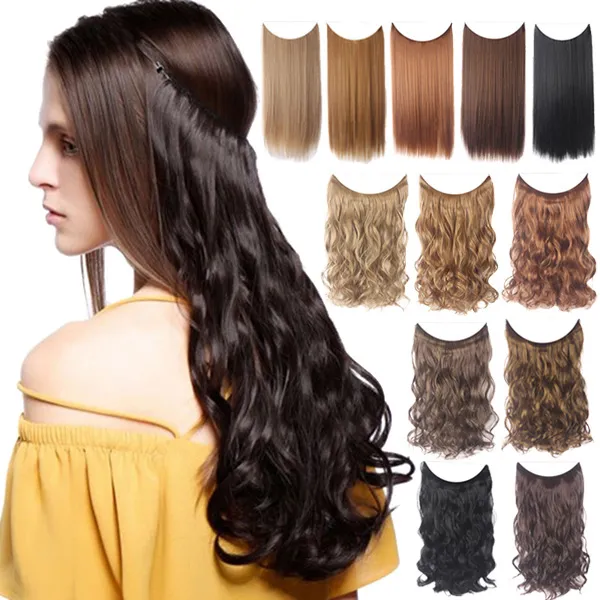 Long Hair Wigs Hair Extensions Women's Girl's Clip in Curly Wavy Hair  Extension