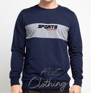Jaket Sweater Crewneck Casual SPORTS RIDING l Switer OUTDOOR Pria/Wanita Bahan Kain Flecee Warna Hitam/Hijau fuji/Navy blue/Marun/Hijau Gelap/Abu tua Kombinasi Garis Dada Warna Abu Misty Muda Ready Size XS/S/M/L/XL/XXL/3XL Bisa COD/Bayar Ditempat