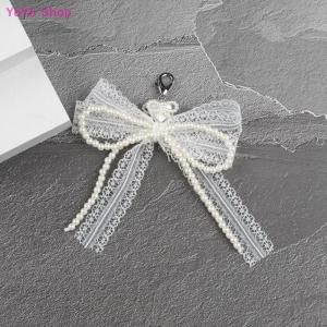 💕 YoYo Shop 💕 Lace Bow Imitation Keychain Removable Shoe Buckle Bag Pendant Accessories Heart Pendant Aesthetic Key Holder Gifts