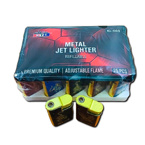 Metal Jet Torch Lighter NYC KL669 Refillable Adjustable Flame Windproof Gas Lighter 1BOX 25PCS