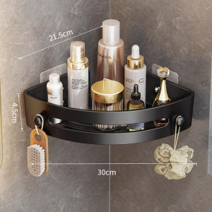 ชั้นวางของในห้องน้ำ ชั้นวางของ ไม่ต้องเจาะผนัง ที่วางของเข้ามุมสามเเหลียม รับน้ำหนักได้ดี วัสดุ ABS คุณภาพสูง