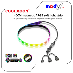 Coolmoon CM-LS40 ไฟเส้น ARGB 5V 3Pin 40ซม. แม่เหล็ก AURA SYNC LED Light Strip สำหรับ PC คอมพิวเตอร์