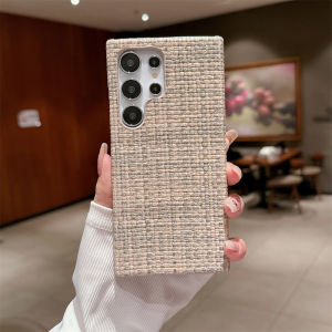 Luxury Cloth Plush Plain Fabric Phone Cases for Samsung S24 Ultra Galaxy S23 Ultra S22 S24 Plus Canvas Soft Shockproof Cover