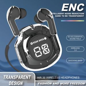 🎧 Original Product + FREE Shipping 🎧 UItrapods Pro TWS Wireless Headset Bluetooth 5.3 ENC Noise Cancellation Transparent Case Bluetooth Headset