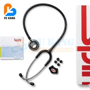Spirit CK-S601PF Deluxe Series Adult Dual Head Stethoscope | Floating Diaphragm | Ultra Acoustic Sensitivity | Stainless Steel Chest Piece (Black)