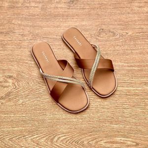CALVARI - ROSE Sandal Wanita Korea Teplek Casual Kekinian Size 36 - 40 Sendal Flat Cewek Kasual