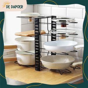 Rak Teflon Alat Dapur Tatakan Panci Susun Dapur Kabinet Stainlees Kuat