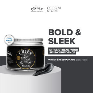 Chief Solid Black Pomade 60 gr – Tampilan Segar Kece dan Hold Seharian – Glycerin & Vitamin E – Rambut Styling Pria