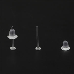 100/200 Chiếc Chốt Đế Bông Tai Bằng Cao Su Silicon Mềm Bằng Nhựa Vô Hình Chốt Khuyên Tai Đinh Tán Chốt Khuyên Tai Tự Làm