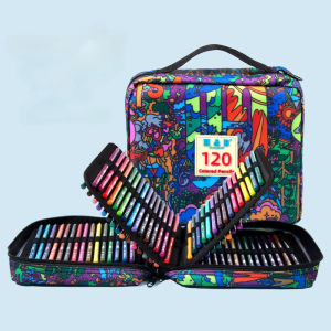 72/120สี HB ดินสอสีน้ำมันปากกาไนลอนชุดกระเป๋าอุปกรณ์ศิลปินนักเรียนภาพวาดระบายสีวาดดินสอสีไม้