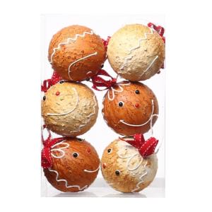 6 Pieces Christmas Tree Baubles Sturdy Gingerbreads Themed Ornament Portable for Festival Home Embellishment Decoration