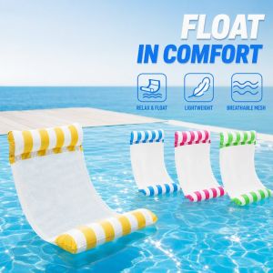 Happy Everyday.you Floating Hammock Inflatable Water Lounge Swimming Pool Ocean Float With Free Hand Pump Compact