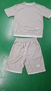 AE Mens sportswear set for foreign trade waffle fabric set summer short-sleeve T Shirt + Shorts 2 Sports suit set
