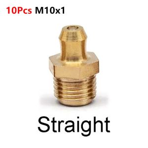 TANTUANG 10Pcs Thẳng 45 độ 90 độ Đầu nối mỡ bằng đồng thau Đồng thau M4-M20 Đầu nối mỡ thủy lực Bền bỉ Phụ kiện ren Đầu nối mỡ Zerk dành cho máy móc xây dựng
