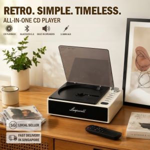 [Ship from SG] Portable CD Player - Bluetooth Speakers & FM Radio Home Music Album Machine