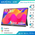 ARZOPA A1M - 17.3" Portable Monitor, 1080P FHD 103% sRGB IPS Gaming Monitor Laptop Monitor with Built-in Kickstand HDMI USB C External Screen for PC Mac Phone Xbox PS5. 
