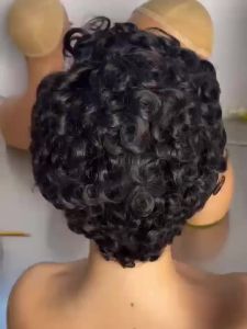 Chioma Curly Pixie Glueless HD Lace Closure Wig 13X4 HD Full Frontal Wig Short Bob Cut Human Hair Wigs For Women Preplucked
