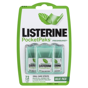 72 MIẾNG NGẬM THƠM MIỆNG Listerine PocketPaks Fresh Burst / Cool Mint 3 Hộp x 24 Miếng