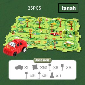 Jojotoy DIY Puzzle Track Mainan Mobil Elektrik Trek Penyambungan Gratis Mobil Pesawat Perahu Cepat Automatic Move