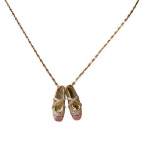 Sparkling Ballet Shoe Pieces Sturdy Alloy Materials Necklace Portable Gifts for Dance Lovers Casual Wear