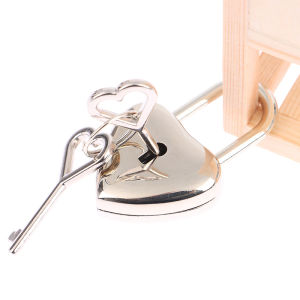 YAFEN 1Set Heart Shape Padlock Mini Luggage Hardware Locks With Key Lock For Travel Wedding Jewelry Box Diary Book Suitcase