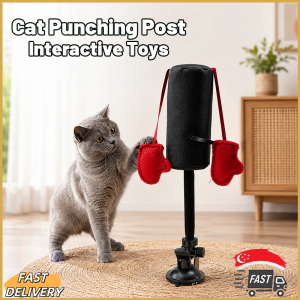 [SG Ready Stock] Cat Toy Interactive Punching Post with Suction Cup Base Durable Cat Teaser Toy for Indoor Play Exercise