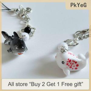 [COD] PkYeG Tool 1PC Summer Handmade Beaded Wave Point Shark Hanging Pendant Charm Keychain Cute Simulation Marine Life Phone Chain
