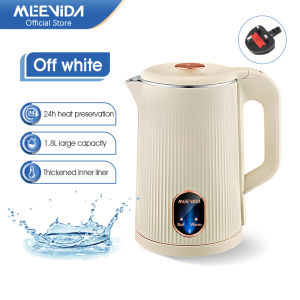 MEEVIDA 1800ML Electric Kettle Stainless Steel Automatic Power-off Boil-Dry Protection Electric Kettle Intelligent Constant Temperature Kettle