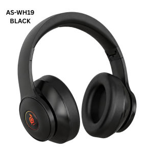 Abodos AS-WH19 Black Wireless Headphones Bluetooth Over Ear Headset Hi-Fi Stereo Sound Long Battery
