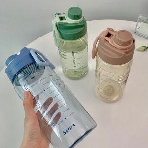 SERAPHYXO 1500ml Cốc nước thể thao Trong suốt có bộ lọc Bình nước thể thao Cốc uống trực tiếp Dung lượng lớn Đang chạy