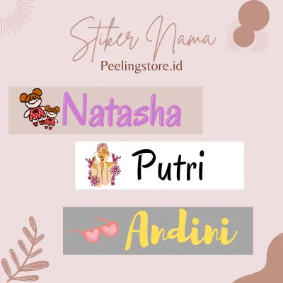 STIKER NAMA BAHAN WATERPROOF (STIKER LABEL) 2 CM
