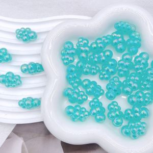 ลูกปัด ก้อนเมฆ สีเยลลี่ เคลือบโฮโลแกรม ขนาด 18*25mm รูตรงกลาง3mm อุปกรณ์งานฝีมือ ของตกแต่ง DIY