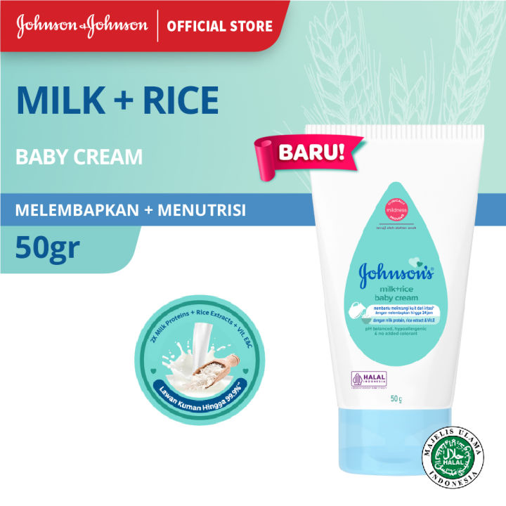 JOHNSON'S Milk + Rice Baby Cream Krim Bayi 50g Lazada Indonesia