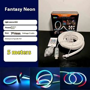 LED neon light strip with music sync waterproof IP68 light strip (with mobile phone APP + remote control)+Free  adapter