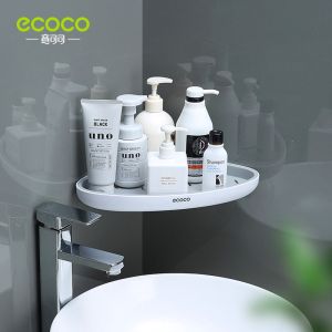 ECOCO Bathroom Toilet Wall Shelf Rack Storage Shelf Rack Organiser Self Adhesive Hook Sticker Easy Installation