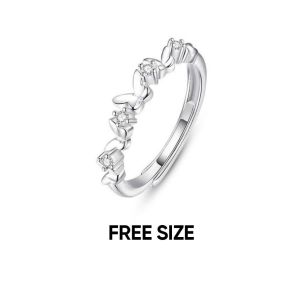 Nhẫn Bạc Nữ HGJG Bướm Đính Đá Dễ Thương Nhẫn Bạc 925 Xinh Đeo Hằng Ngày Đi Chơi Quà Tặng Bạn Gái